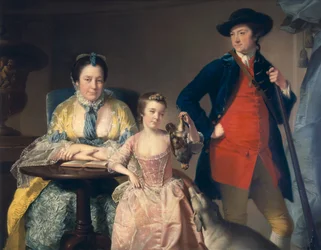 James och Mary Shuttleworth med en av deras döttrar, 1764